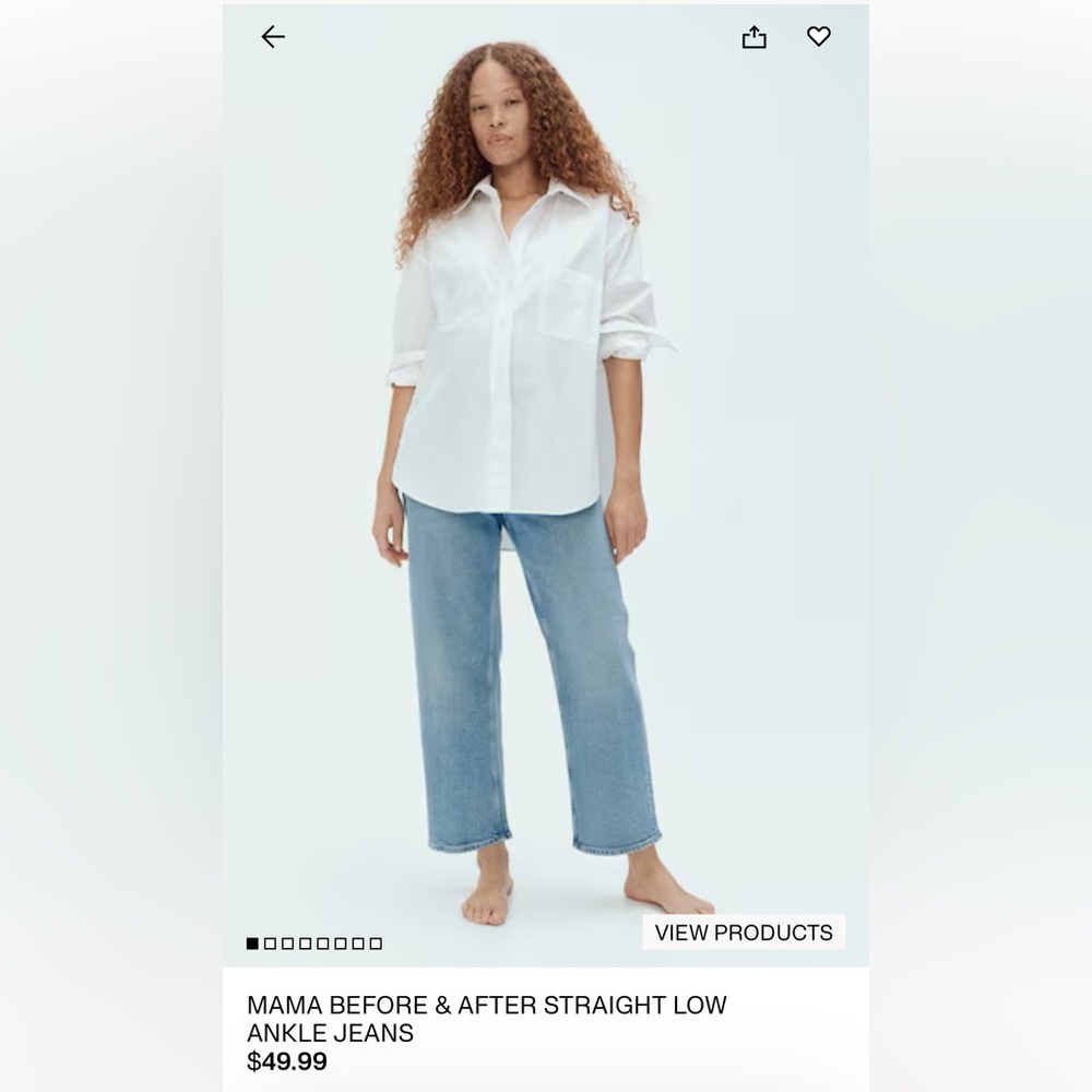 Maternity light wash - L- low waist jeans